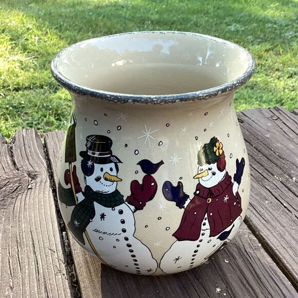Home & Garden Party Other - Home Garden Party Stoneware Snowman Collection Christmas Bowl Vase Cachepot 2005